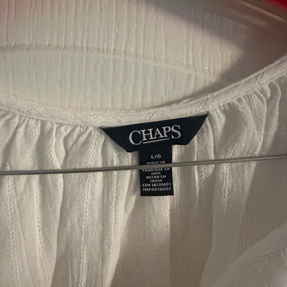 Chaps White Ruffled Blouse - Picture 4 of 4
